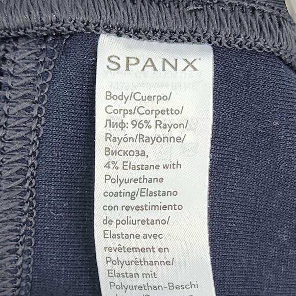 Spanx Leather Like Elasticized Waistband Ankle Skinny Pant Size Medium Petite - Picture 4 of 6